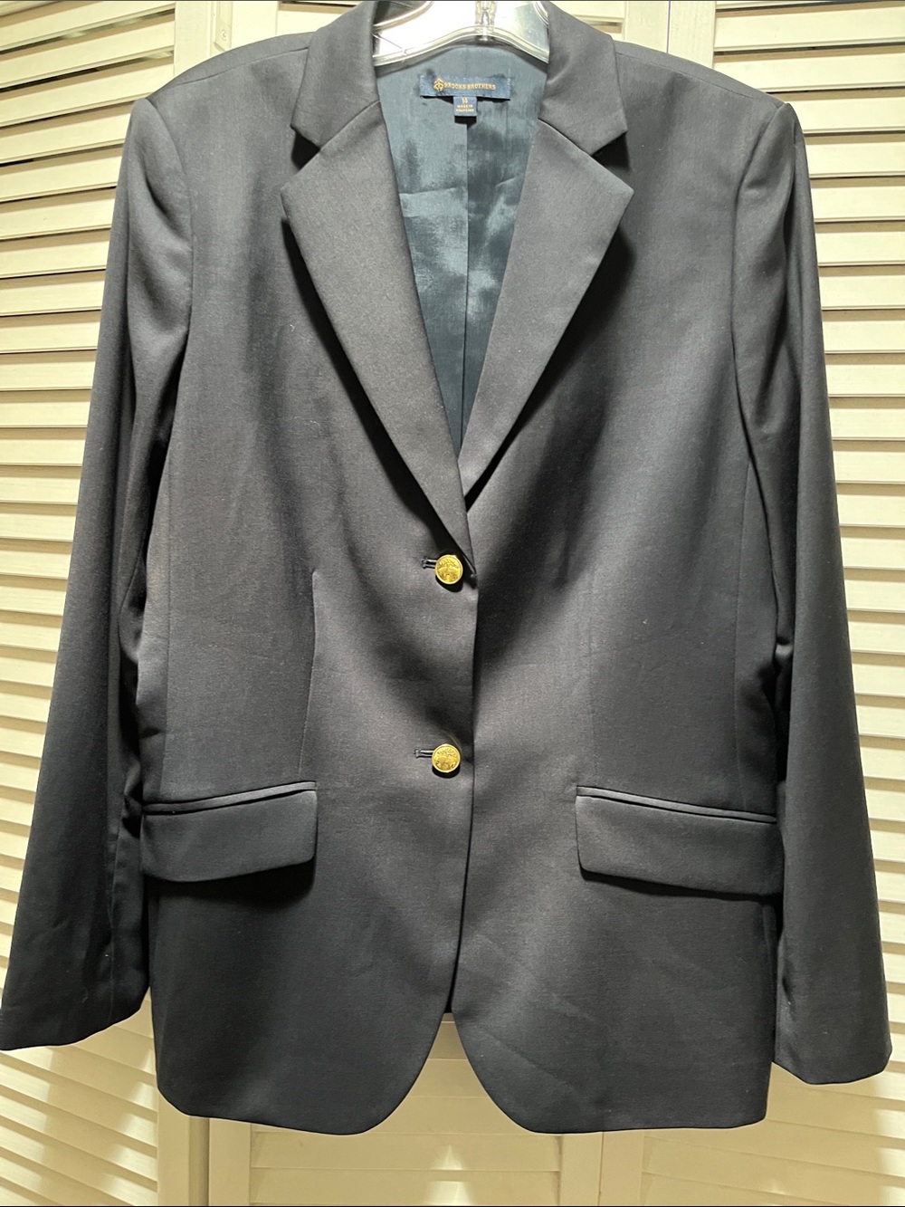 Brooks Brothers Navy Blazer with Gold Embroidered Label